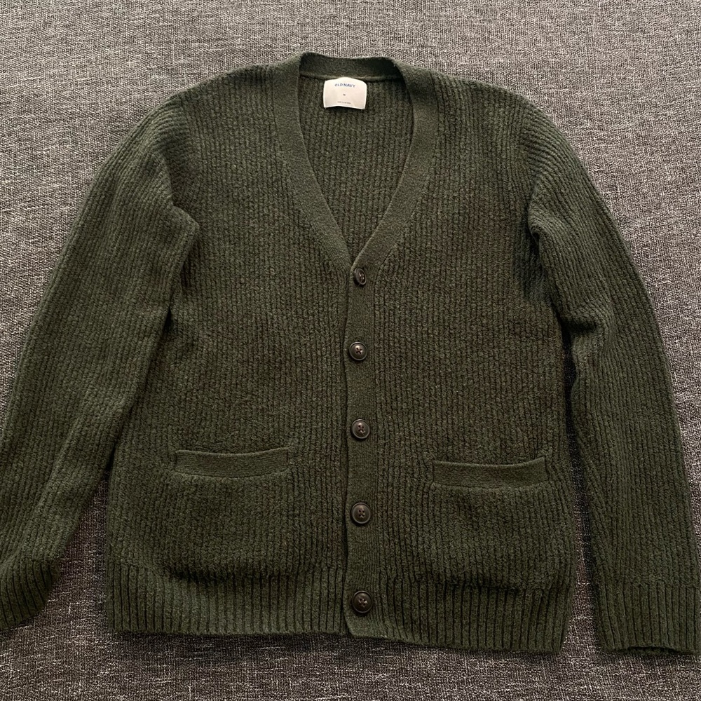 Old Navy Men's Dark Green Cardigan Sweater US M